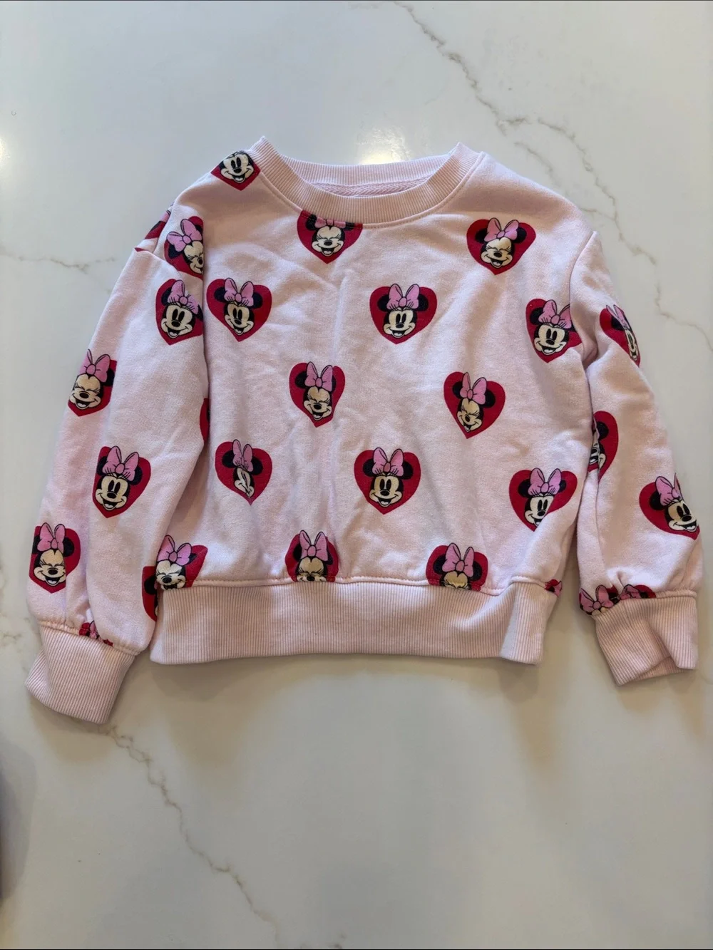 Disney Pink Minnie Mouse Heart Pajama Set - Light Pink & Red